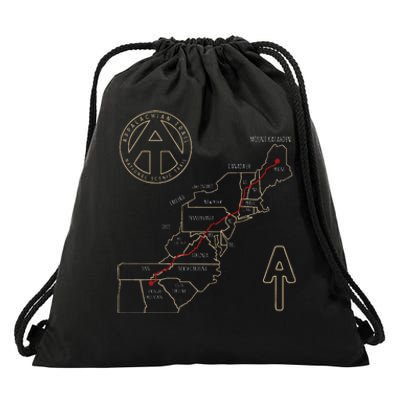 Appalachian Trail Hiking Map Outdoor Adventure Trailing Drawstring Bag