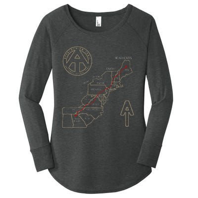 Appalachian Trail Hiking Map Outdoor Adventure Trailing Women's Perfect Tri Tunic Long Sleeve Shirt