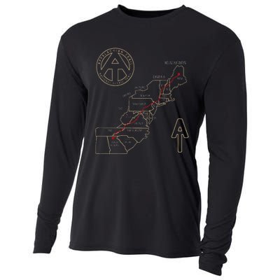 Appalachian Trail Hiking Map Outdoor Adventure Trailing Cooling Performance Long Sleeve Crew