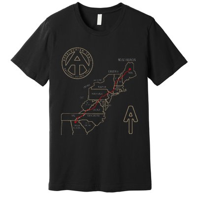 Appalachian Trail Hiking Map Outdoor Adventure Trailing Premium T-Shirt