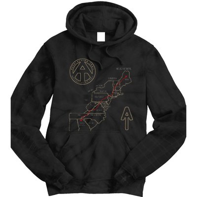 Appalachian Trail Hiking Map Outdoor Adventure Trailing Tie Dye Hoodie