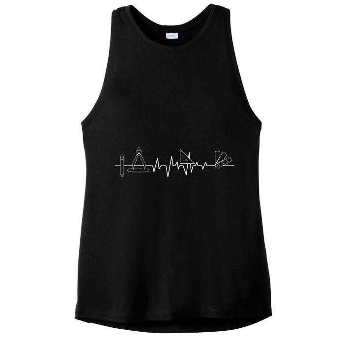 Architecture Tool Heartbeat Architect Architectural Design Ladies PosiCharge Tri-Blend Wicking Tank