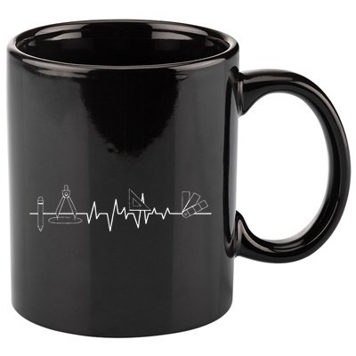 Architecture Tool Heartbeat Architect Architectural Design 11oz C Handle Ceramic Mug