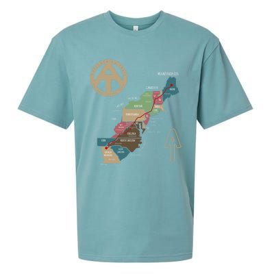 Appalachian Trail Hiking Map Sueded Cloud Jersey T-Shirt