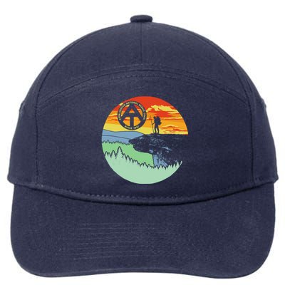 Appalachian Trail Hiker Gift Mcafee's Knob Retro Hiking Gift 7-Panel Snapback Hat