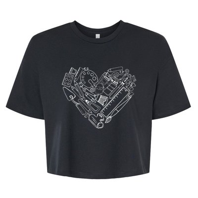 Art Teacher Heart Shape Teacher Apparel Bella+Canvas Jersey Crop Tee