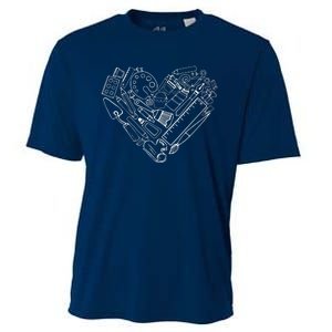 Art Teacher Heart Shape Teacher Apparel Cooling Performance Crew T-Shirt