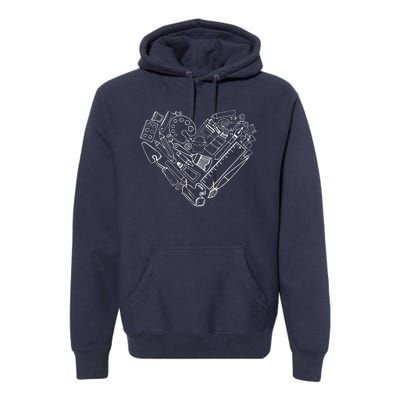 Art Teacher Heart Shape Teacher Apparel Premium Hoodie