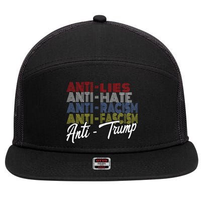 Anti Trump Hate Lies And Fascism Resist Vote Nov 5 2024 7 Panel Mesh Trucker Snapback Hat