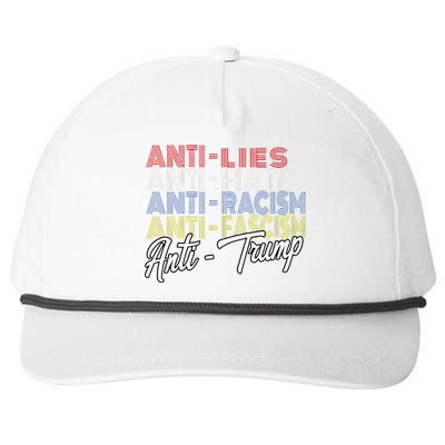 Anti Trump Hate Lies And Fascism Resist Vote Nov 5 2024 Snapback Five-Panel Rope Hat