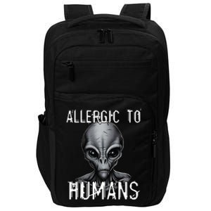 Allergic To Humans Funny Ufo Paranormal Impact Tech Backpack