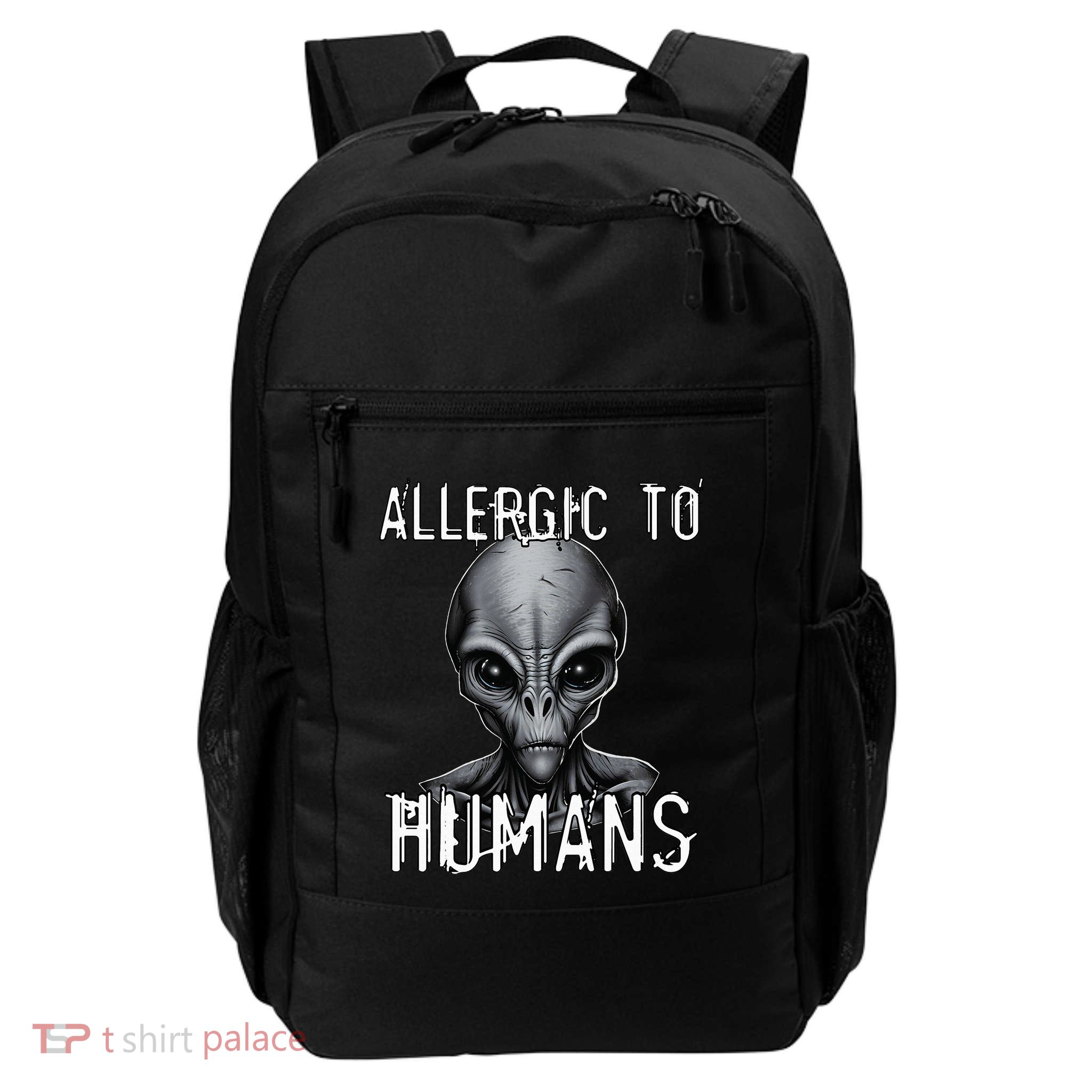 Allergic To Humans Funny Ufo Paranormal Daily Commute Backpack