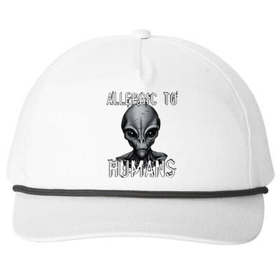 Allergic To Humans Funny Ufo Paranormal Snapback Five-Panel Rope Hat