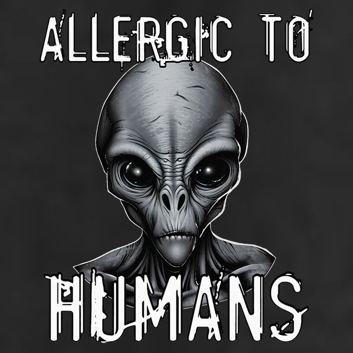 Allergic To Humans Funny Ufo Paranormal Beanie