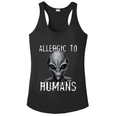 Allergic To Humans Funny Ufo Paranormal Ladies PosiCharge Competitor Racerback Tank