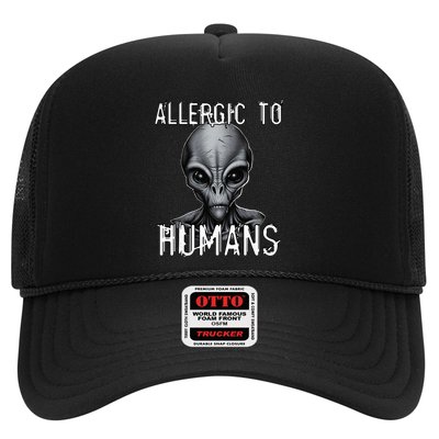 Allergic To Humans Funny Ufo Paranormal Trucker Hat
