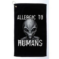 Allergic To Humans Funny Ufo Paranormal Golf Towel