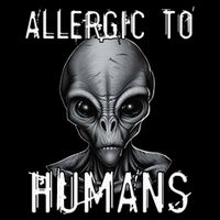 Allergic To Humans Funny Ufo Paranormal Cropped Pullover Crew