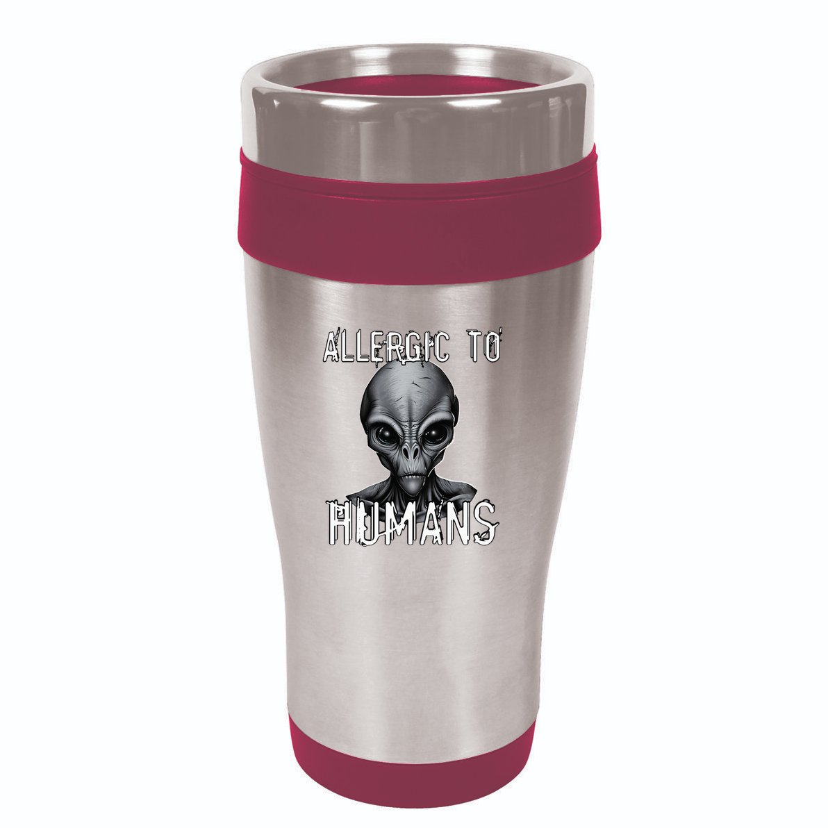 Allergic To Humans Funny Ufo Paranormal 16oz Travel Tumbler