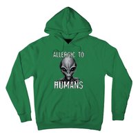 Allergic To Humans Funny Ufo Paranormal Hoodie