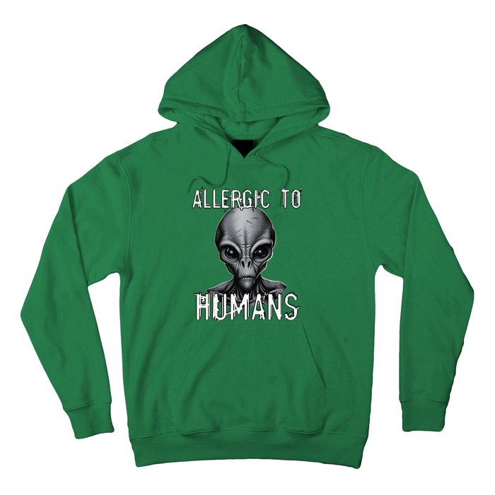 Allergic To Humans Funny Ufo Paranormal Hoodie