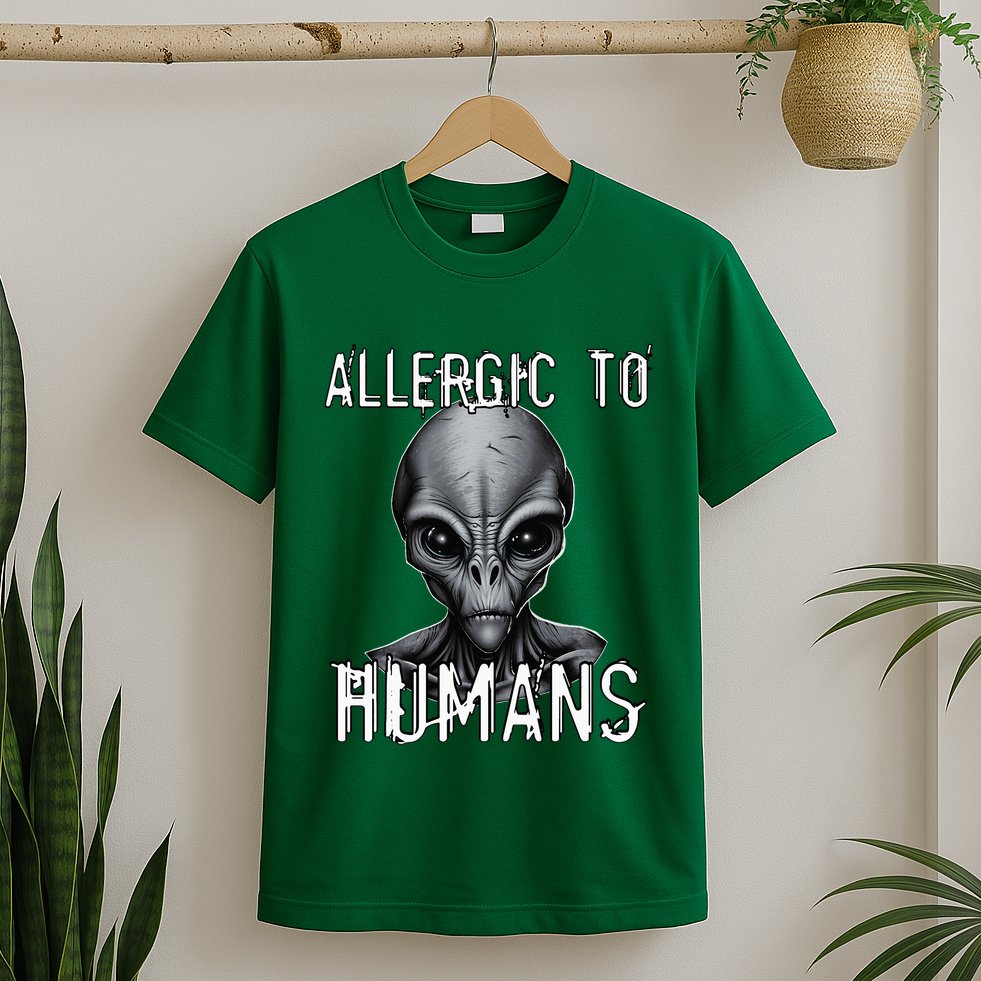 Allergic To Humans Funny Ufo Paranormal T-Shirt