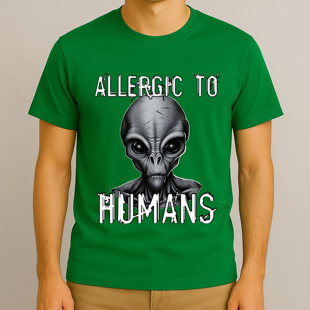 Allergic To Humans Funny Ufo Paranormal T-Shirt