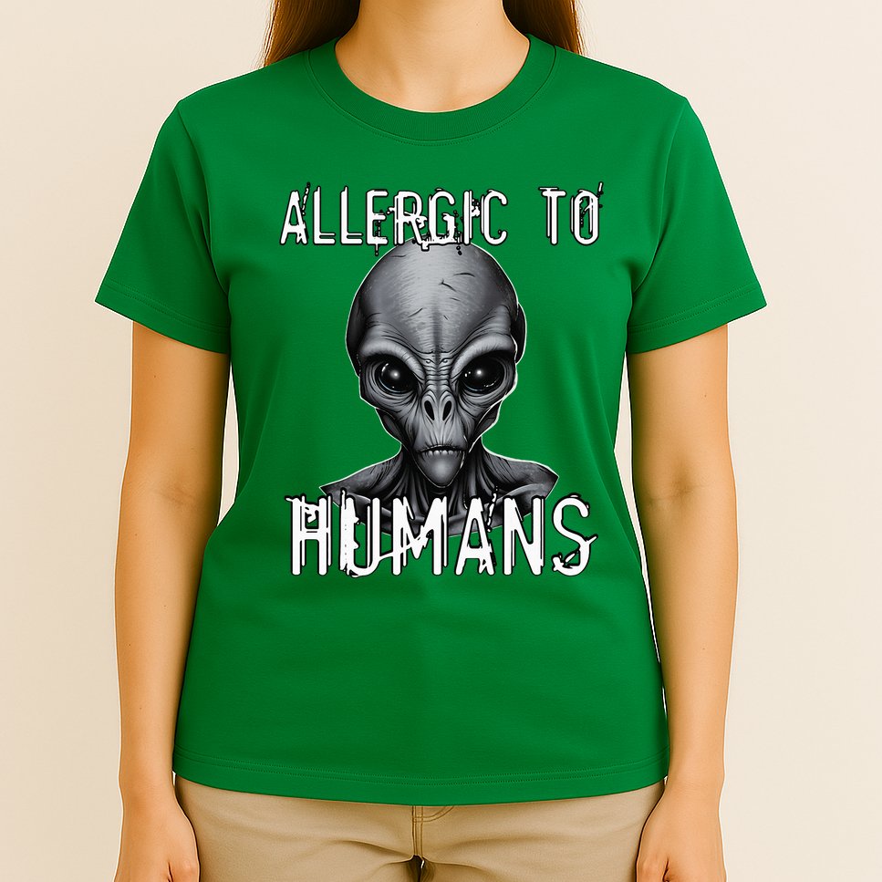 Allergic To Humans Funny Ufo Paranormal T-Shirt