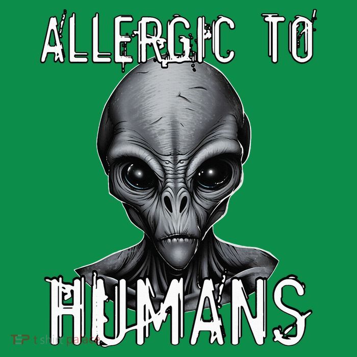 Allergic To Humans Funny Ufo Paranormal Tall T-Shirt