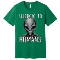 Allergic To Humans Funny Ufo Paranormal Premium T-Shirt