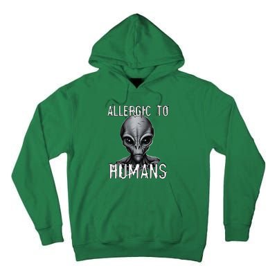 Allergic To Humans Funny Ufo Paranormal Tall Hoodie