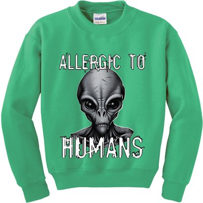 Allergic To Humans Funny Ufo Paranormal Kids Sweatshirt