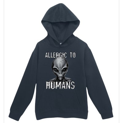 Allergic To Humans Funny Ufo Paranormal Urban Pullover Hoodie