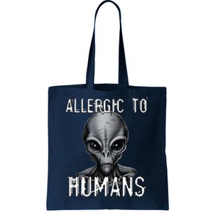 Allergic To Humans Funny Ufo Paranormal Tote Bag