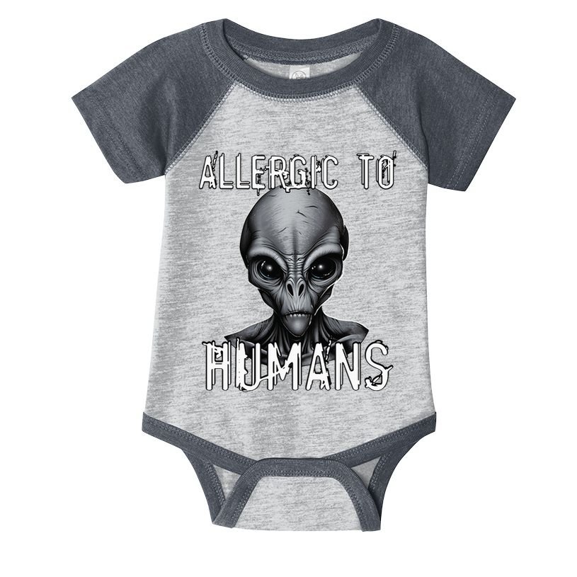 Allergic To Humans Funny Ufo Paranormal Infant Baby Jersey Bodysuit