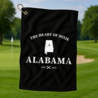Alabama The Heart Of Dixie Golf Towel