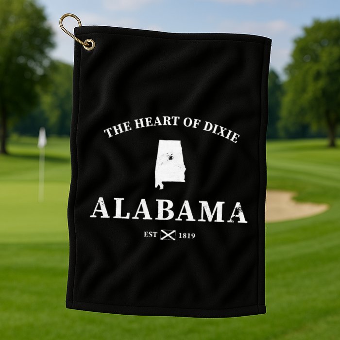 Alabama The Heart Of Dixie Golf Towel