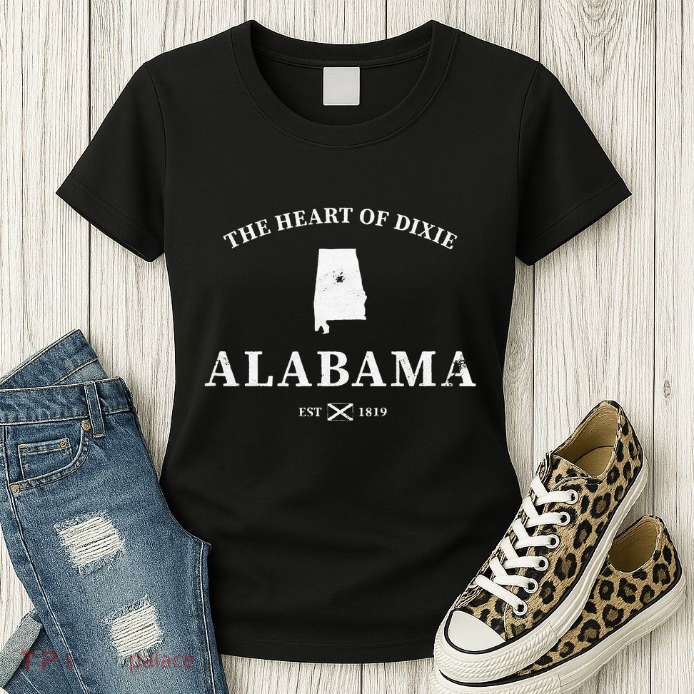 Alabama The Heart Of Dixie Womens T-Shirt