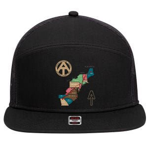 Appalachian Trail Hiking Map 7 Panel Mesh Trucker Snapback Hat