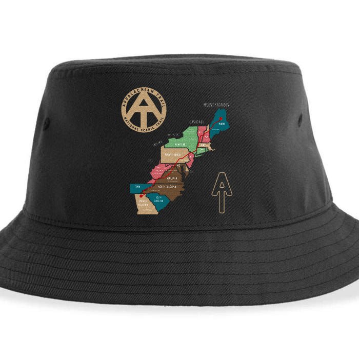 Appalachian Trail Hiking Map Sustainable Bucket Hat