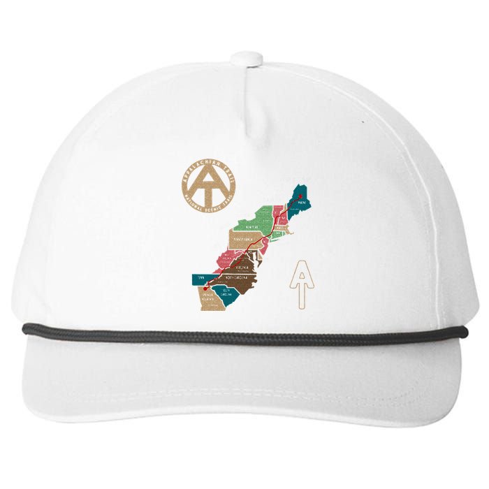 Appalachian Trail Hiking Map Snapback Five-Panel Rope Hat