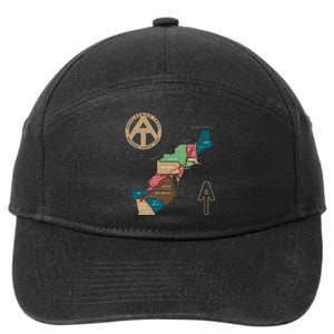 Appalachian Trail Hiking Map 7-Panel Snapback Hat