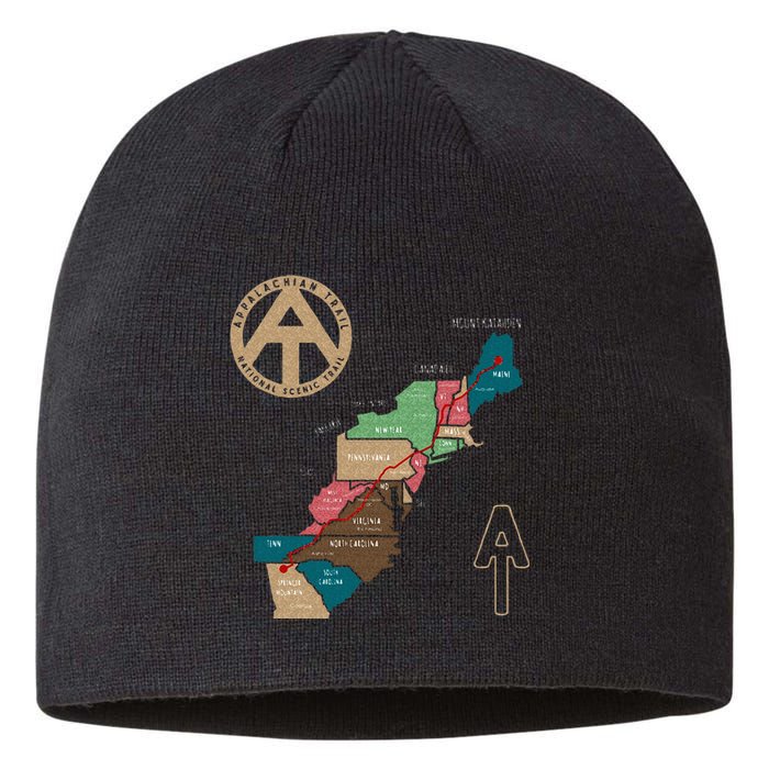 Appalachian Trail Hiking Map Sustainable Beanie