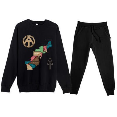 Appalachian Trail Hiking Map Premium Crewneck Sweatsuit Set