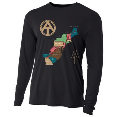 Appalachian Trail Hiking Map Cooling Performance Long Sleeve Crew