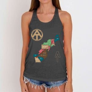 Appalachian Trail Hiking Map Women's Knotted Racerback Tank