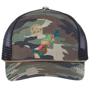 Appalachian Trail Hiking Map Retro Rope Trucker Hat Cap