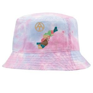 Appalachian Trail Hiking Map Tie-Dyed Bucket Hat