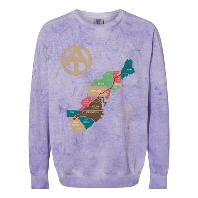 Appalachian Trail Hiking Map Colorblast Crewneck Sweatshirt