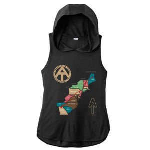 Appalachian Trail Hiking Map Ladies PosiCharge Tri-Blend Wicking Draft Hoodie Tank